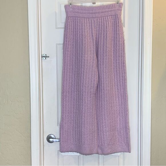 Out From Under Urban Outfitters Mina Cable Knit Pants Lavender Size Medium - Picture 11 of 11